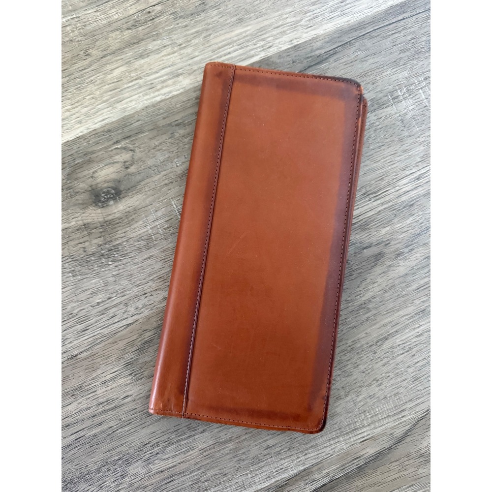 Vintage Coach British Tan Leather Business Card Organizer 12 Page Folio